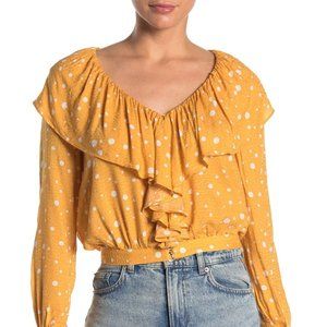 SOLD Lumiere Ruffled Dot Print Top size S